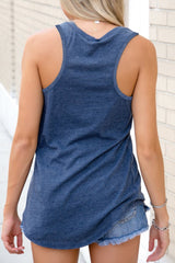 V Neck Racerback Tank Top with Pocket