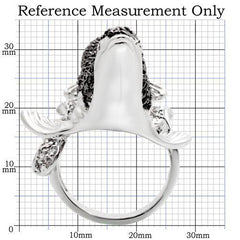 0W003 - Rhodium + Ruthenium Brass Ring with AAA Grade CZ in Multi