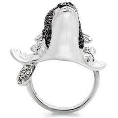 0W003 - Rhodium + Ruthenium Brass Ring with AAA Grade CZ in Multi