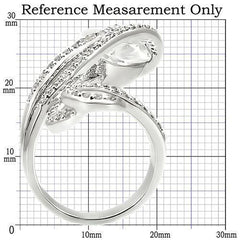 0W253 - Rhodium Brass Ring with AAA Grade CZ in Clear