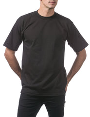Men's Heavyweight Plain Blank Basic Black T-shirt 5.6 oz