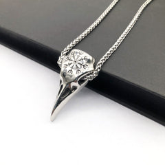 Mens Fashionable Vintage Viking Symbol Skull Eagle Beak Pendant