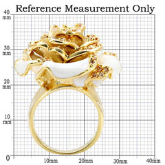 1W040 - Gold Brass Ring with AAA Grade CZ in Champagne