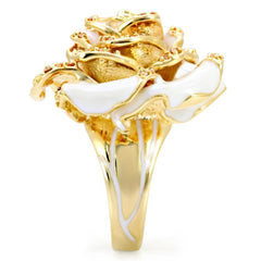 1W040 - Gold Brass Ring with AAA Grade CZ in Champagne