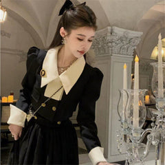 Graceful And Fashionable Color 2pc. Contrast Patchwork Small High