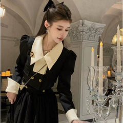 Graceful And Fashionable Color 2pc. Contrast Patchwork Small High