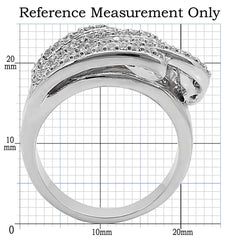 1W018 - Rhodium Brass Ring with AAA Grade CZ in Clear
