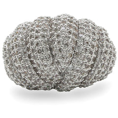 1W020 - Rhodium Brass Ring with AAA Grade CZ in Clear