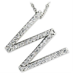 21621 - Rhodium Brass Pendant with AAA Grade CZ in Clear