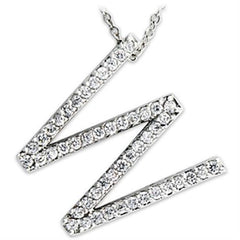 21621 - Rhodium Brass Pendant with AAA Grade CZ in Clear