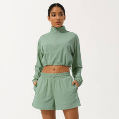 Well-in Vogue Momentum Half-Zip Shorts Set