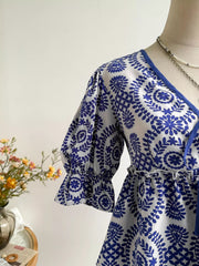 Floral Print Tie-Front Blouse