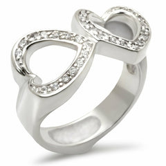 30235 - High-Polished 925 Sterling Silver Ring with AAA Grade CZ in