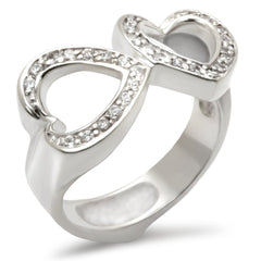 30235 - High-Polished 925 Sterling Silver Ring with AAA Grade CZ in