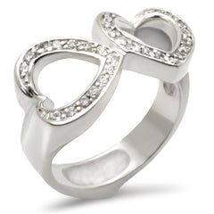 30235 - High-Polished 925 Sterling Silver Ring with AAA Grade CZ in