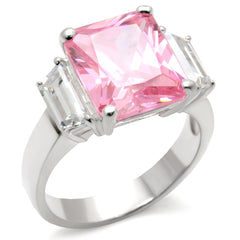 34102 - High-Polished 925 Sterling Silver Ring with AAA Grade CZ in