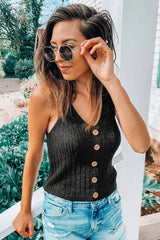 Buttoned Knit Tank