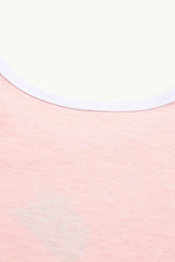 Pink Leopard Hat Print Short Sleeve T Shirt and Drawstring Shorts