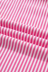 Stripe Oversize Mock Neck Sweatshirt & Shorts Set