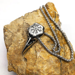 Mens Fashionable Vintage Viking Symbol Skull Eagle Beak Pendant