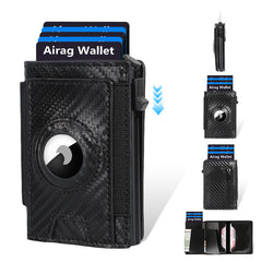 Men's Slim Wallet, RFID Metal Aluminum Shell Men's Automatic Card