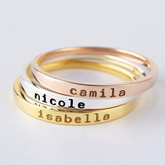Stackable Mom Rings, Mother Ring, Stacking Rings Name, Kids Name Ring
