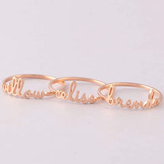 Stackable Name Ring, Stackable Mother Rings, Minimalist Ring, Mom Ring