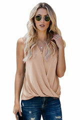 V Neck Draped Tank Top