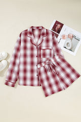 Plaid Shirt and Shorts Lounge Set