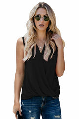 V Neck Draped Tank Top