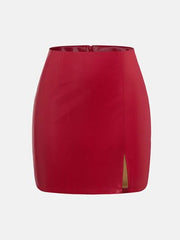 MUNSIEUR Slit Mini Skirt - Designer Zipper Skirt for Women