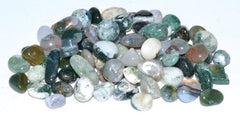 Azure Green GCTAGAMB 1 lbs Agate, Moss Tumbled Chips - 7-9 mm