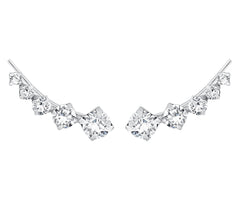 Crystal Droplet Ear Climbers