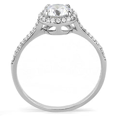 DA022 - High polished (no plating) Stainless Steel Ring with AAA Grade