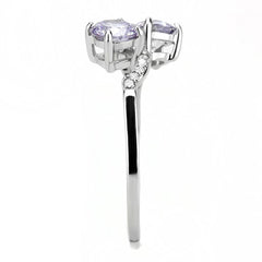 DA244 - High polished (no plating) Stainless Steel Ring with AAA Grade
