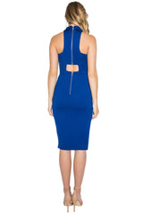 Emma Dress - Sophisticated Sleeveless Midi with Keyhole & Cut-Out