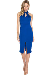 Emma Dress - Sophisticated Sleeveless Midi with Keyhole & Cut-Out