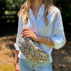 Vintage Floral Sling Bag – Adjustable Crossbody with Wide Strap for