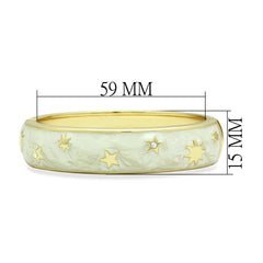 LO2146 - Flash Gold White Metal Bangle with Top Grade Crystal in