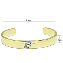 LO2575 - Gold+Rhodium White Metal Bangle with Top Grade Crystal in