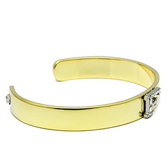 LO2575 - Gold+Rhodium White Metal Bangle with Top Grade Crystal in