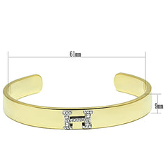 LO2577 - Gold+Rhodium White Metal Bangle with Top Grade Crystal in