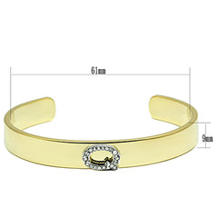 LO2586 - Gold+Rhodium White Metal Bangle with Top Grade Crystal in