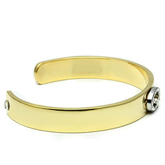 LO2586 - Gold+Rhodium White Metal Bangle with Top Grade Crystal in