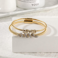 Snake Coiled Loved Pavé Bangle Set