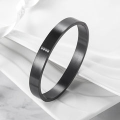 Four Stone CZ Pave Wide Bangle