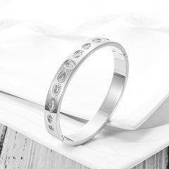 CZ Station Hinge Bangle