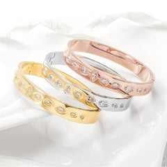 CZ Station Hinge Bangle