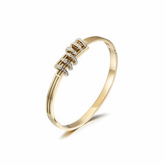 Parallel Circle CZ Bangle