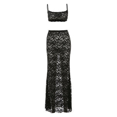 2pc Set Cutout Sling Top High Streetwear Skirt Set
